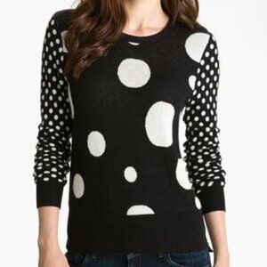 Remain Polka Dot Sweater Top Pullover Black & White